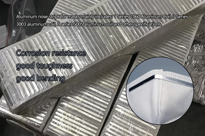 Aluminum nose strips for masks