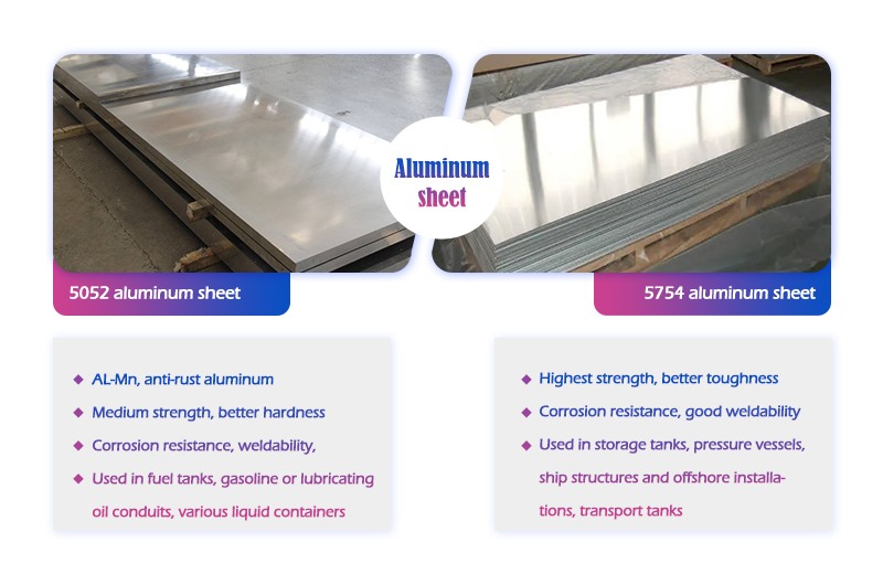 What are the differences between 5052 and 5754 aluminum shee